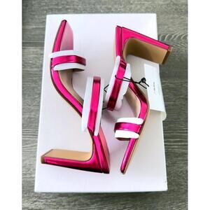 The Drop Avery Rose Pink Strappy Square Toe Heeled Sandal Women Size 5